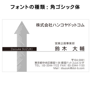 テキスト入稿名刺 ヨコ向き 両面モノクロ印刷 AJ-01 英語表記