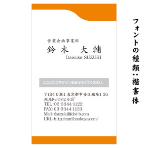 テキスト入稿名刺 タテ向き両面カラー印刷 HN-05 自由入力欄(文字大)