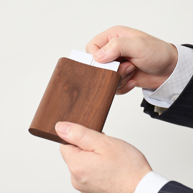 縦型カードケース ウォールナット