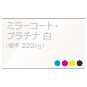 データ入稿名刺 表面カラー/裏面モノクロ印刷 ミラーコート・プラチナ 220kg