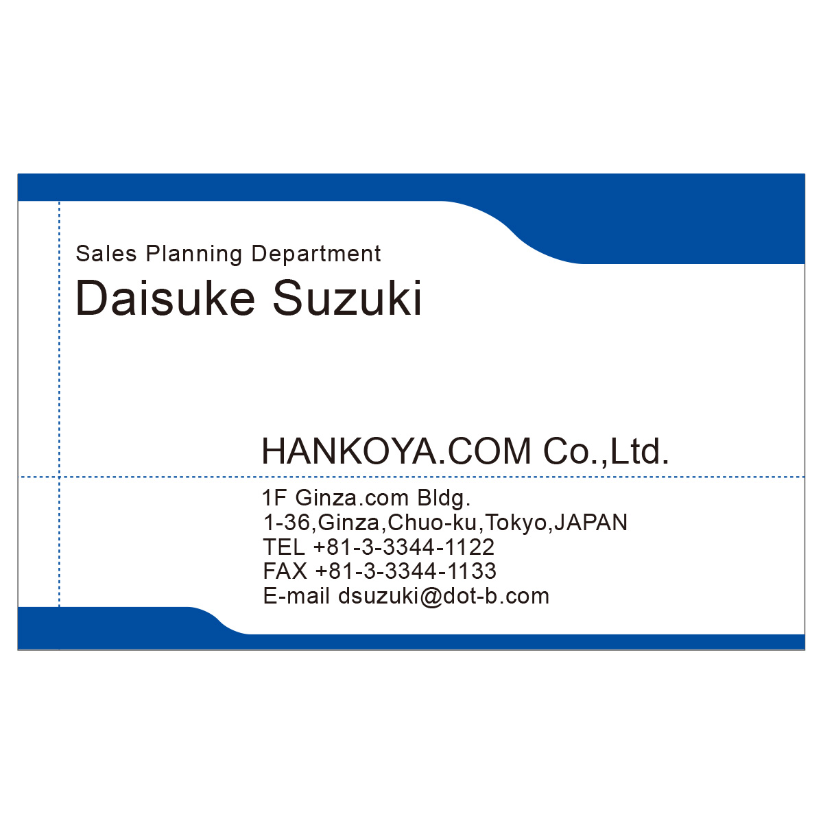 かんたんデザイン入稿名刺 ヨコ向き 両面カラー印刷 H4-01 英語表記