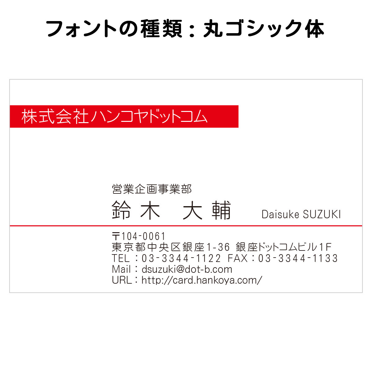 テキスト入稿名刺 ヨコ向き 両面カラー印刷 A0-05 自由入力欄(文字大)