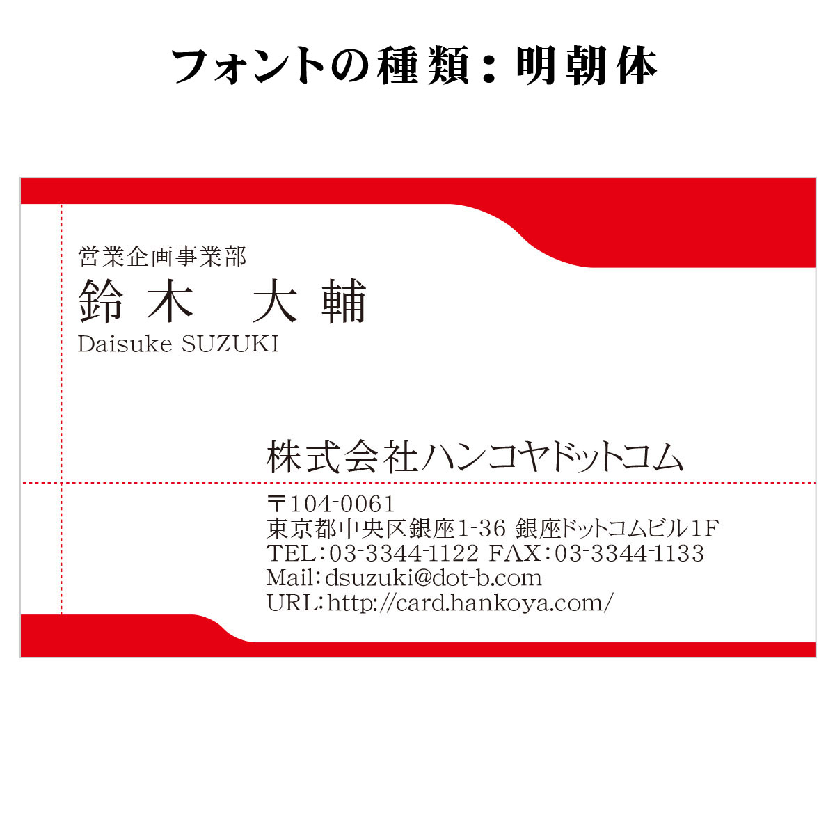 テキスト入稿名刺 ヨコ向き 両面カラー印刷 A4-03 項目一覧