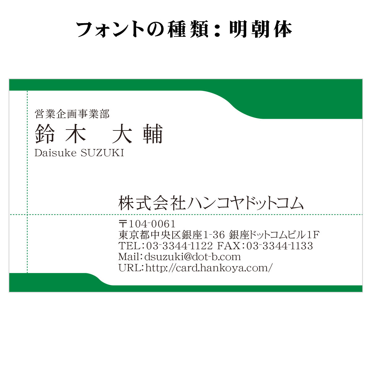 テキスト入稿名刺 ヨコ向き 両面カラー印刷 A6-04 自由入力欄(文字小)