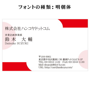テキスト入稿名刺 ヨコ向き 両面カラー印刷 AC-01 英語表記