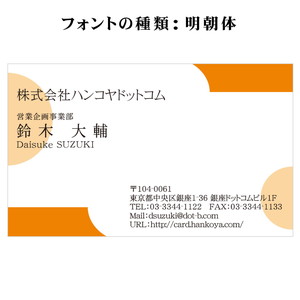 テキスト入稿名刺 ヨコ向き 両面カラー印刷 AD-01 英語表記