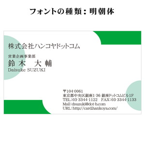 テキスト入稿名刺 ヨコ向き 両面カラー印刷 AE-01 英語表記