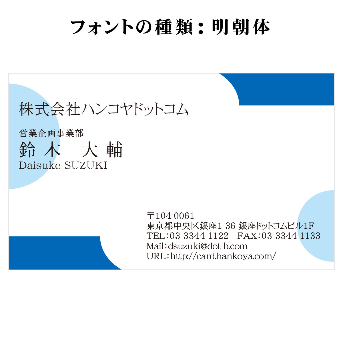 テキスト入稿名刺 ヨコ向き 両面カラー印刷 AF-05 自由入力欄(文字大)