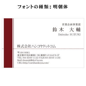 テキスト入稿名刺 ヨコ向き 両面カラー印刷 AS-01 英語表記