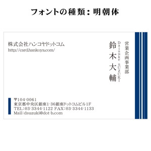 テキスト入稿名刺 ヨコ向き 両面カラー印刷 B3-01 英語表記