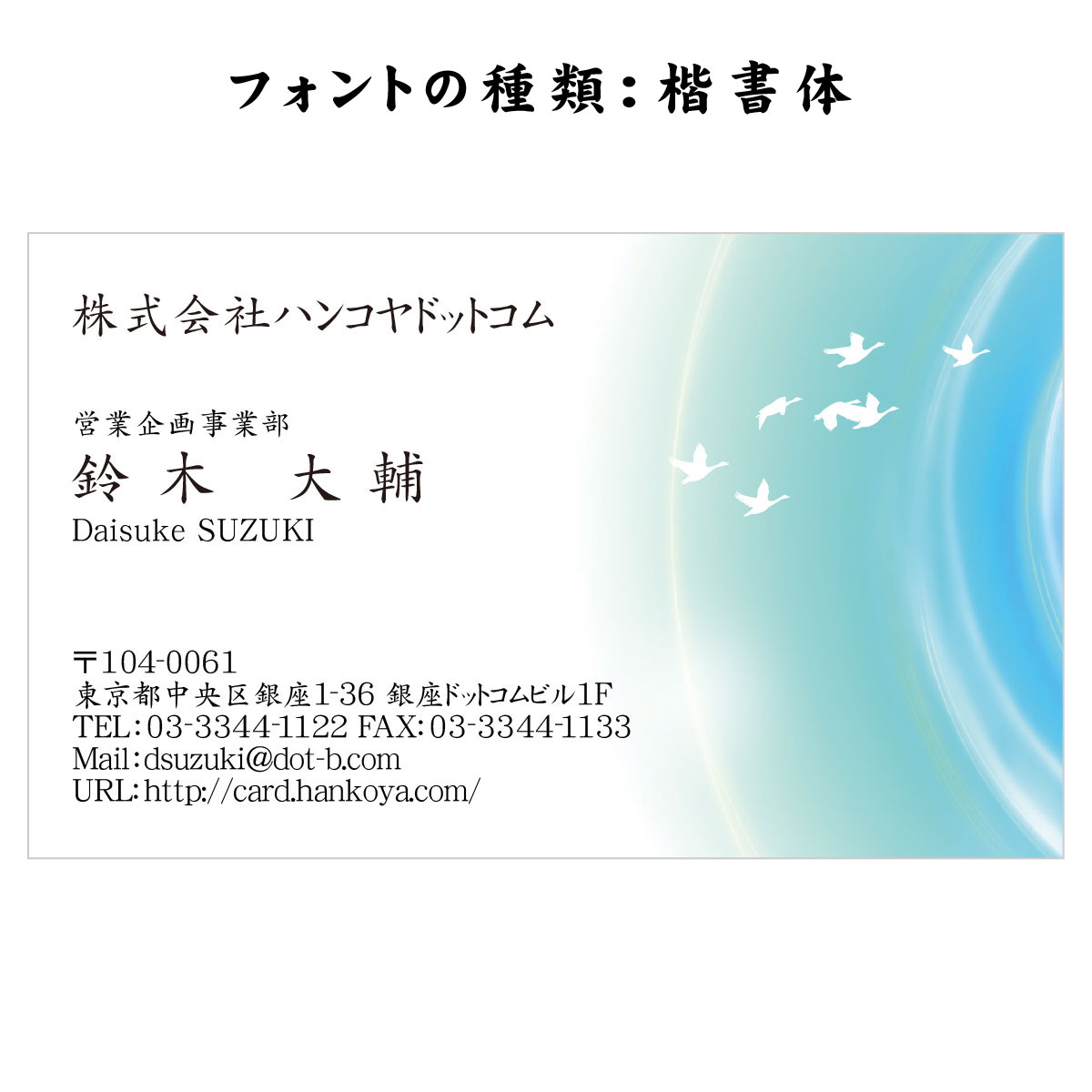 テキスト入稿名刺 ヨコ向き 両面カラー印刷 C1-05 自由入力欄(文字大)