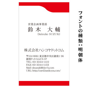 テキスト入稿名刺 タテ向き両面カラー印刷 E0-01 英語表記