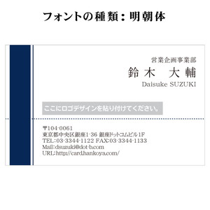テキスト入稿名刺 ヨコ向き 両面カラー印刷 HE-01 英語表記