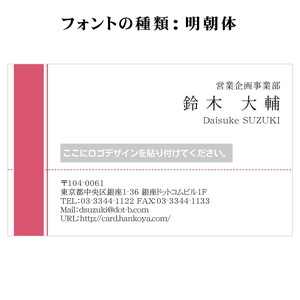 テキスト入稿名刺 ヨコ向き 両面カラー印刷 HG-01 英語表記