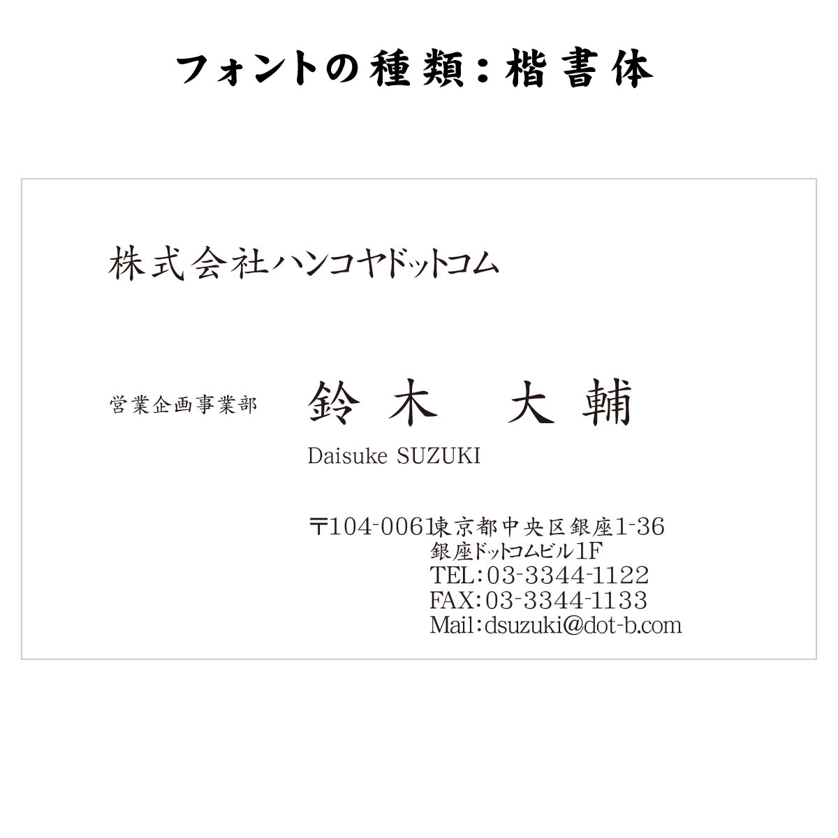 テキスト入稿名刺 ヨコ向き 両面モノクロ印刷 A0-05 自由入力欄(文字大)