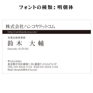 テキスト入稿名刺 ヨコ向き 両面モノクロ印刷 AE-01 英語表記