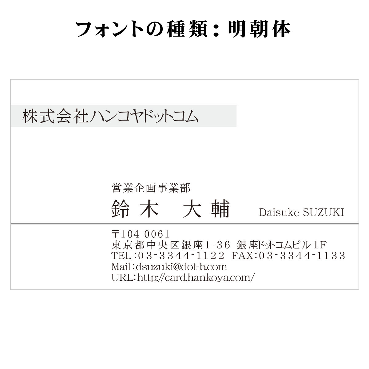 テキスト入稿名刺 ヨコ向き 両面モノクロ印刷 BA-05 自由入力欄(文字大)